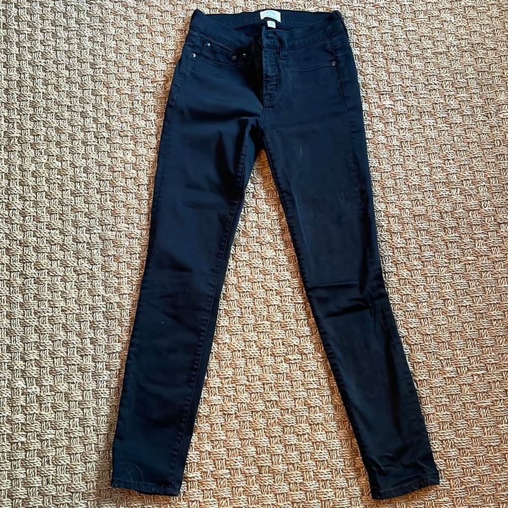 Black JCrew 8”  toothpick jeans